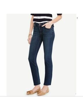 Ann Taylor NWOT Petite Slim Crop Modern Fit Dark Wash Jeans Size 4P